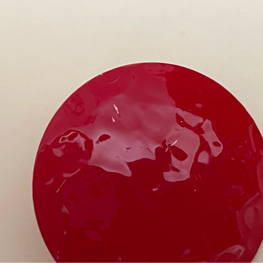 Vintage Red Round Earrings - Picture 3 of 3